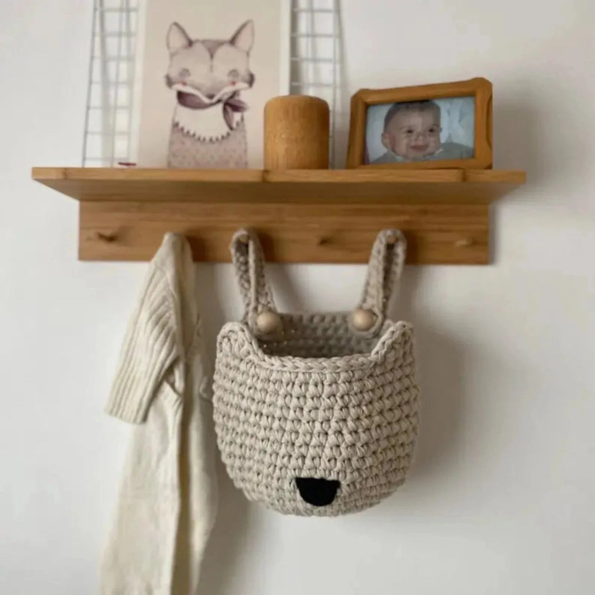 Gehäkelte Fuchskörbchen | Hellebeige Aufbewahrung fürs Babybett