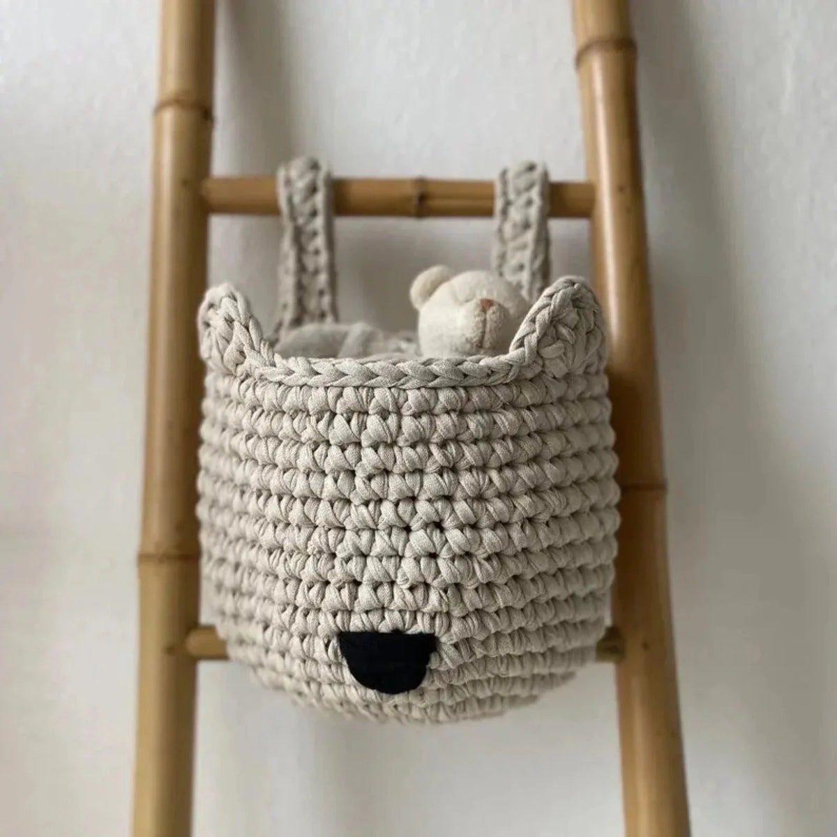 Gehäkelte Fuchskörbchen | Hellebeige Aufbewahrung fürs Babybett