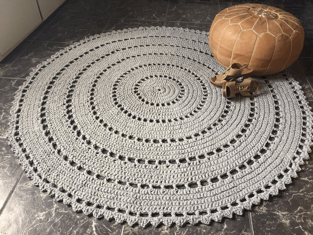 Häkel-Rundteppich, Mandala-Fußmatte