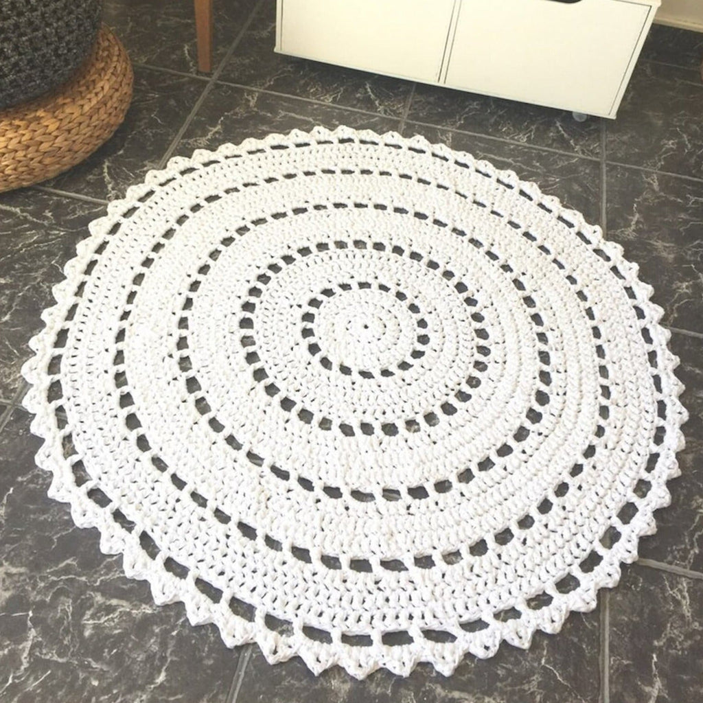 Häkel-Rundteppich, Mandala-Fußmatte