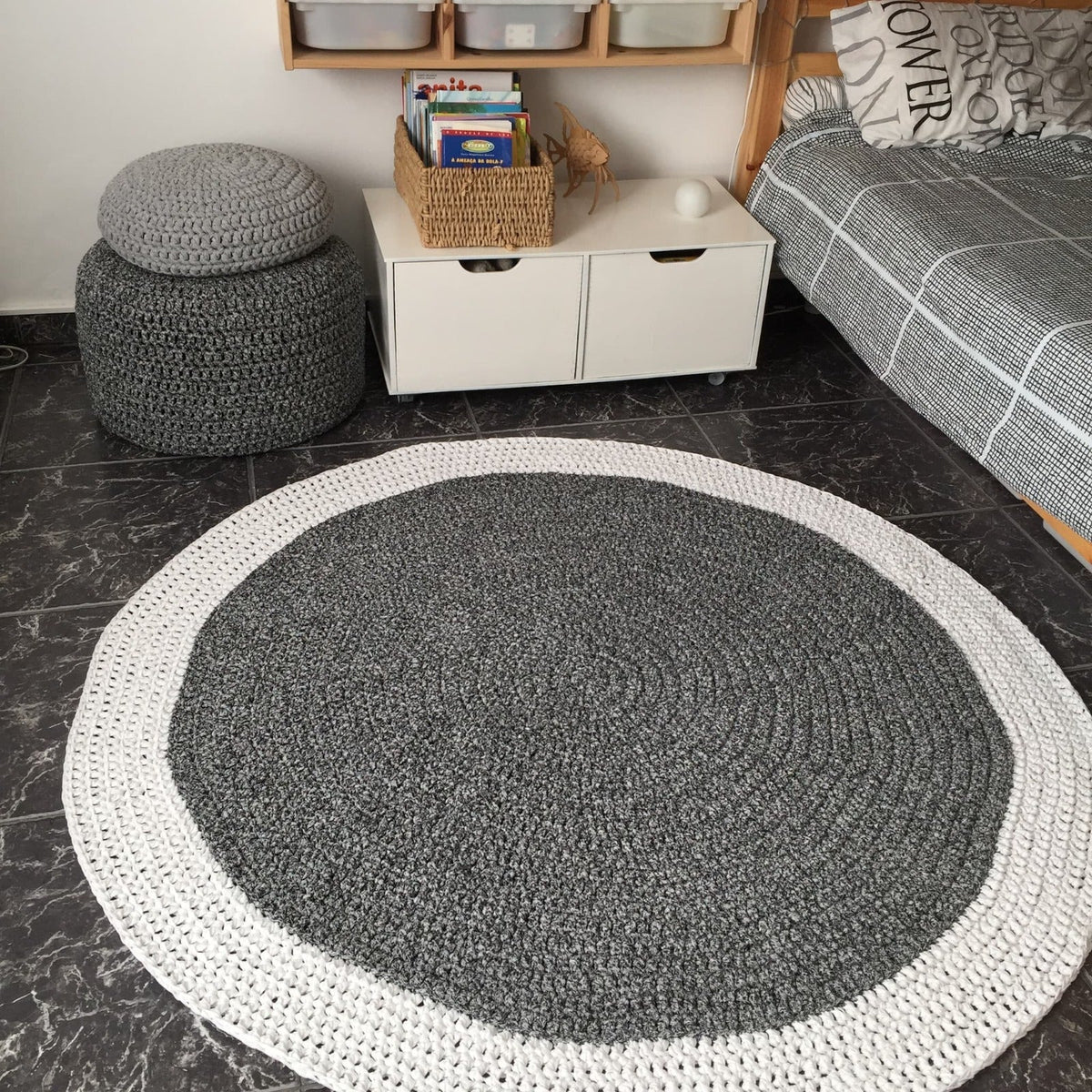 Crochet Round Rug, Soft Floor Mat