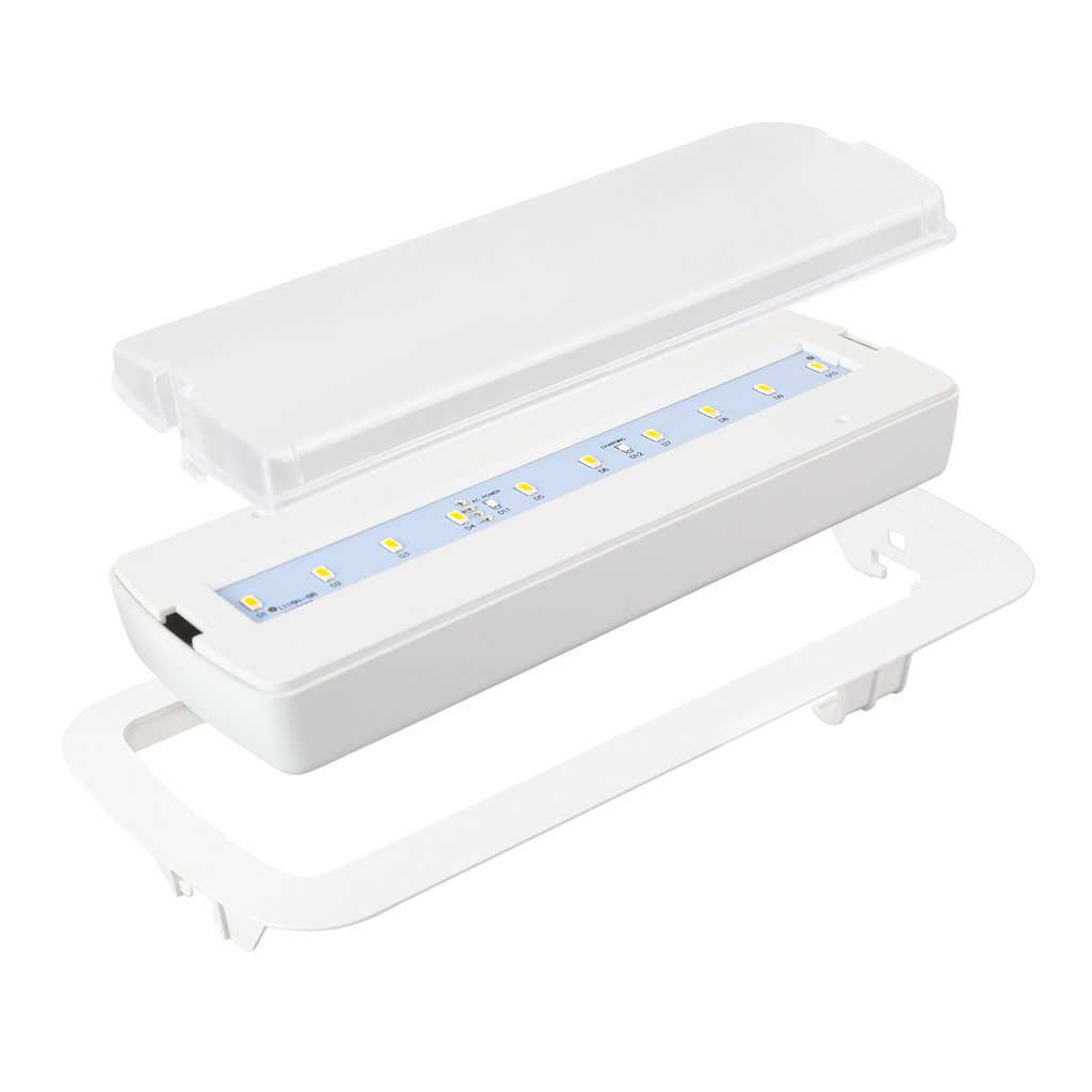 Kit de emergência LED embutido de 200 lúmens com caixa à prova d'água IP65 / Permanente/Antiempermanente 5000K