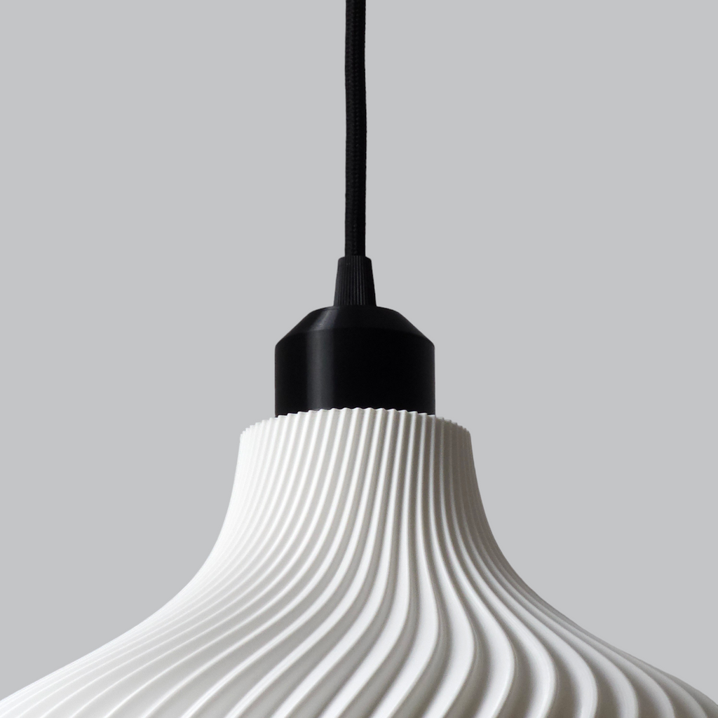 Pendelleuchte "Daila", Weiß/Deckenrose Schwarz/Kabel Schwarz