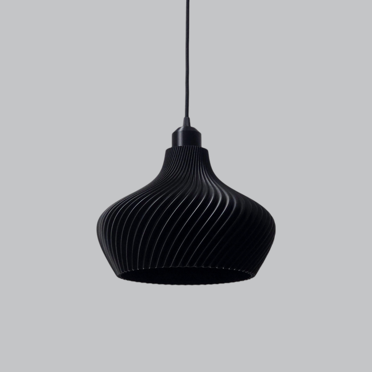 Hängeleuchte "Daila", schwarz/Deckenrosette schwarz/Kabel schwarz