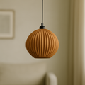 Pendelleuchte "Idali", Beige/schwarzer Deckenbaldachin/schwarzes Kabel