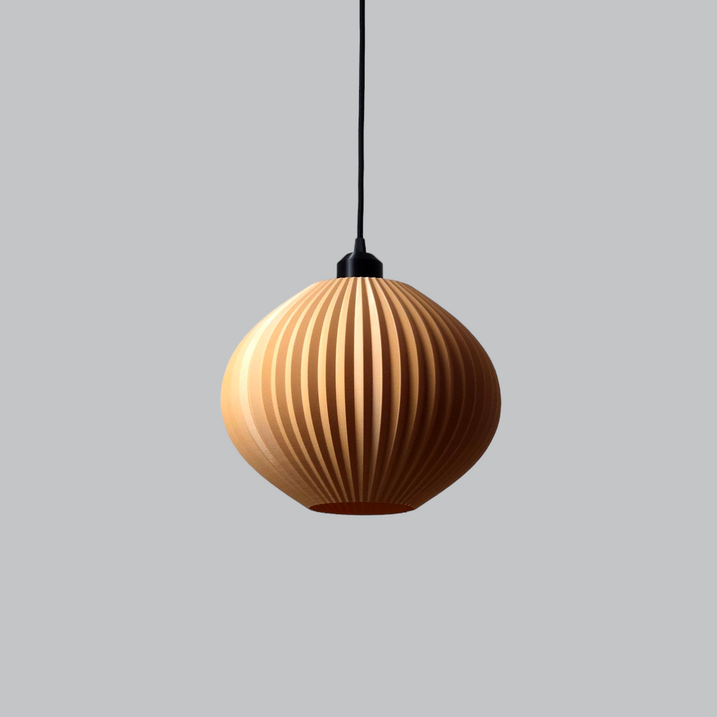 Pendelleuchte "Idali", Beige/schwarzer Deckenbaldachin/schwarzes Kabel