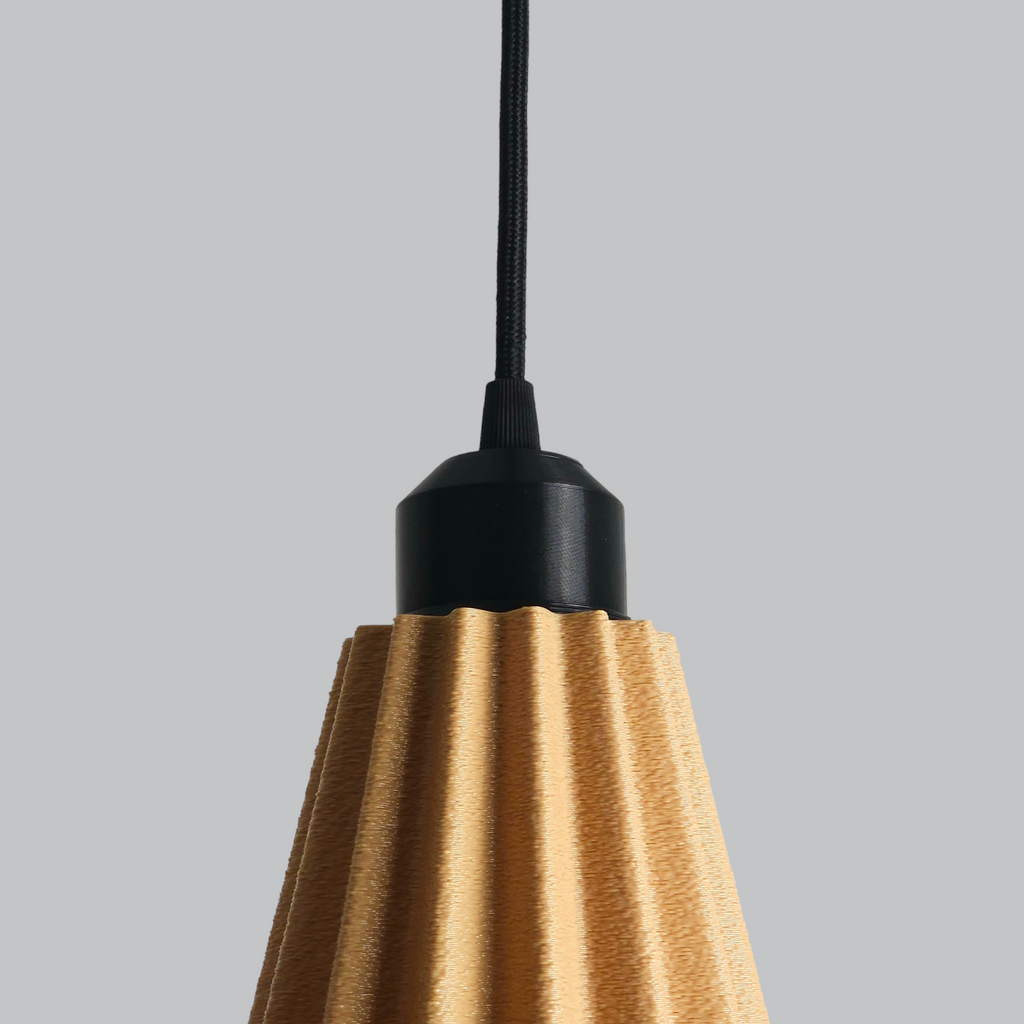 Pendelleuchte "Lindor", Beige/Deckenrosette Schwarz/Kabel Schwarz
