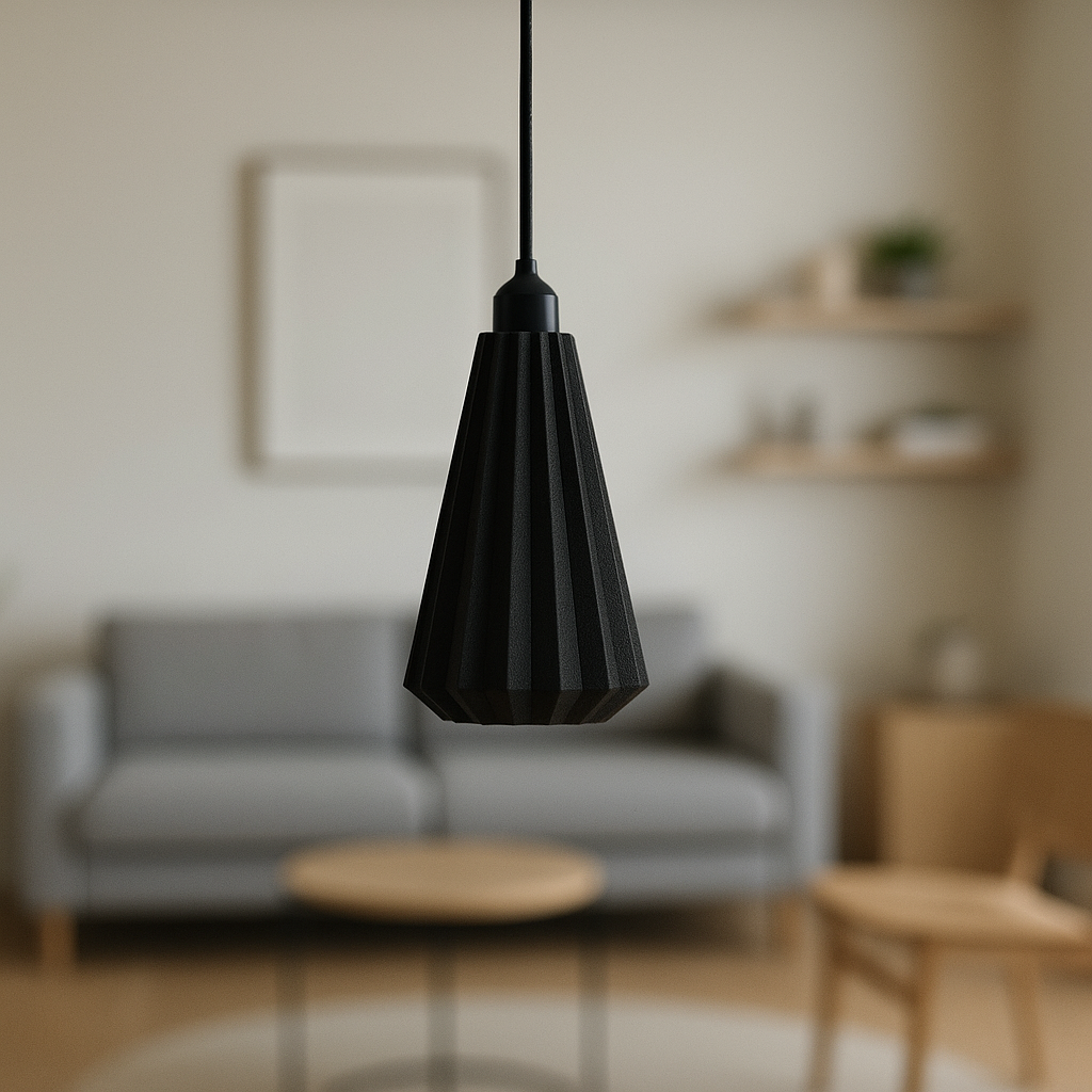 Hängeleuchte "Lindor", Schwarz/Deckenrosette Schwarz/Kabel Schwarz