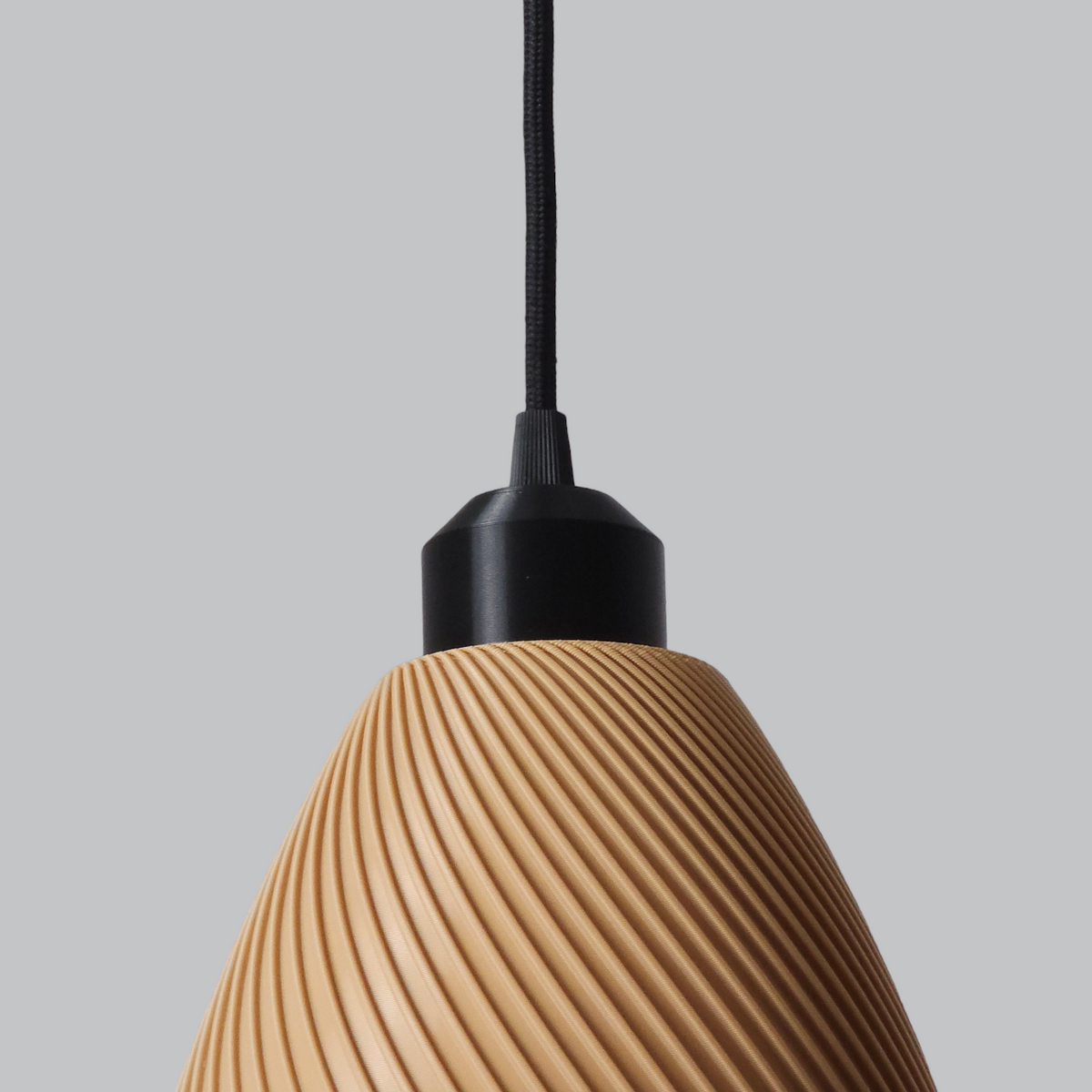 Pendelleuchte „Paval“, Beige/Schwarzer Deckenbaldachin/Schwarzes Kabel