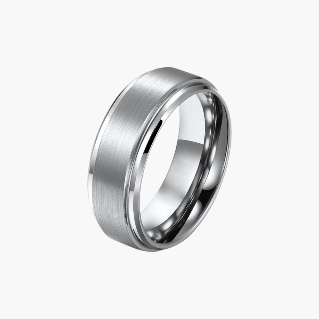 Ring aus gebürstetem Wolframstahl