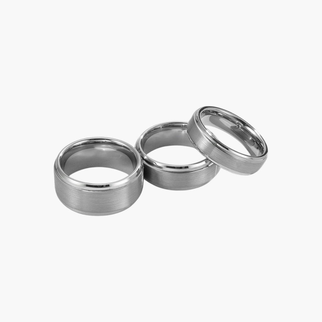 Ring aus gebürstetem Wolframstahl