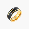 Ring aus Wolframstahl und Zirkonia