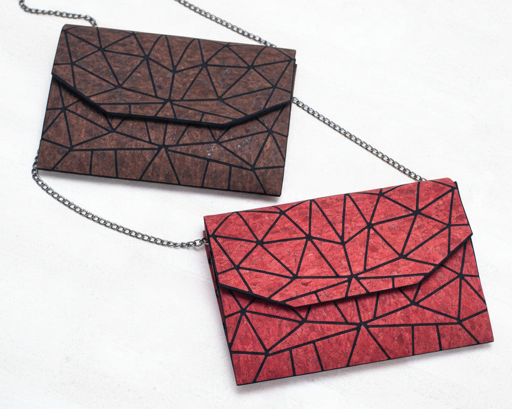 Geometrische Ketten-Umhängetasche aus Kork BAG-2069