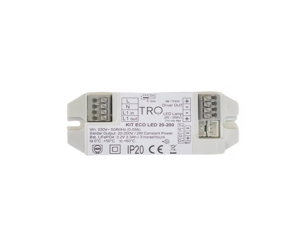 Kit de emergência ECO LED 20–200 TRQ para luminárias LED com driver externo