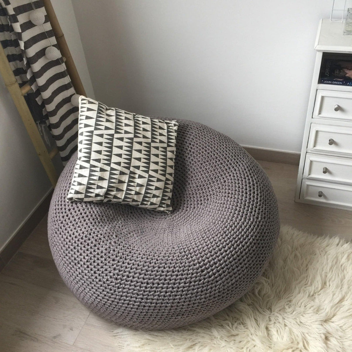 Extra Large Round Bean Bag Chair - Taupe