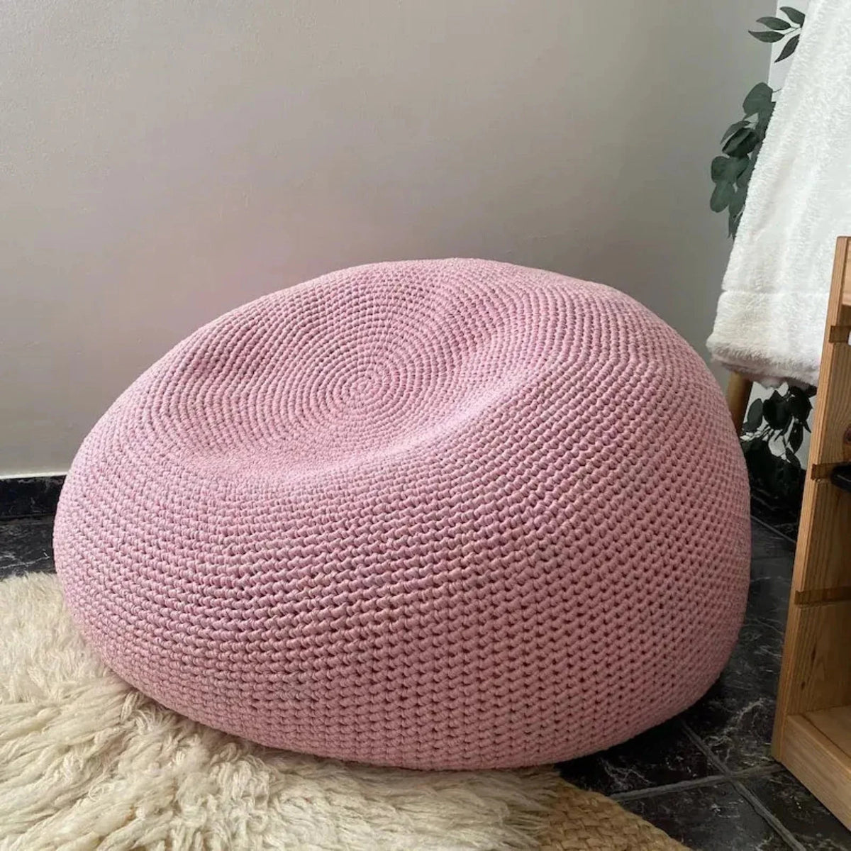 Extra Large Round Bean Bag Chair | Light Pink