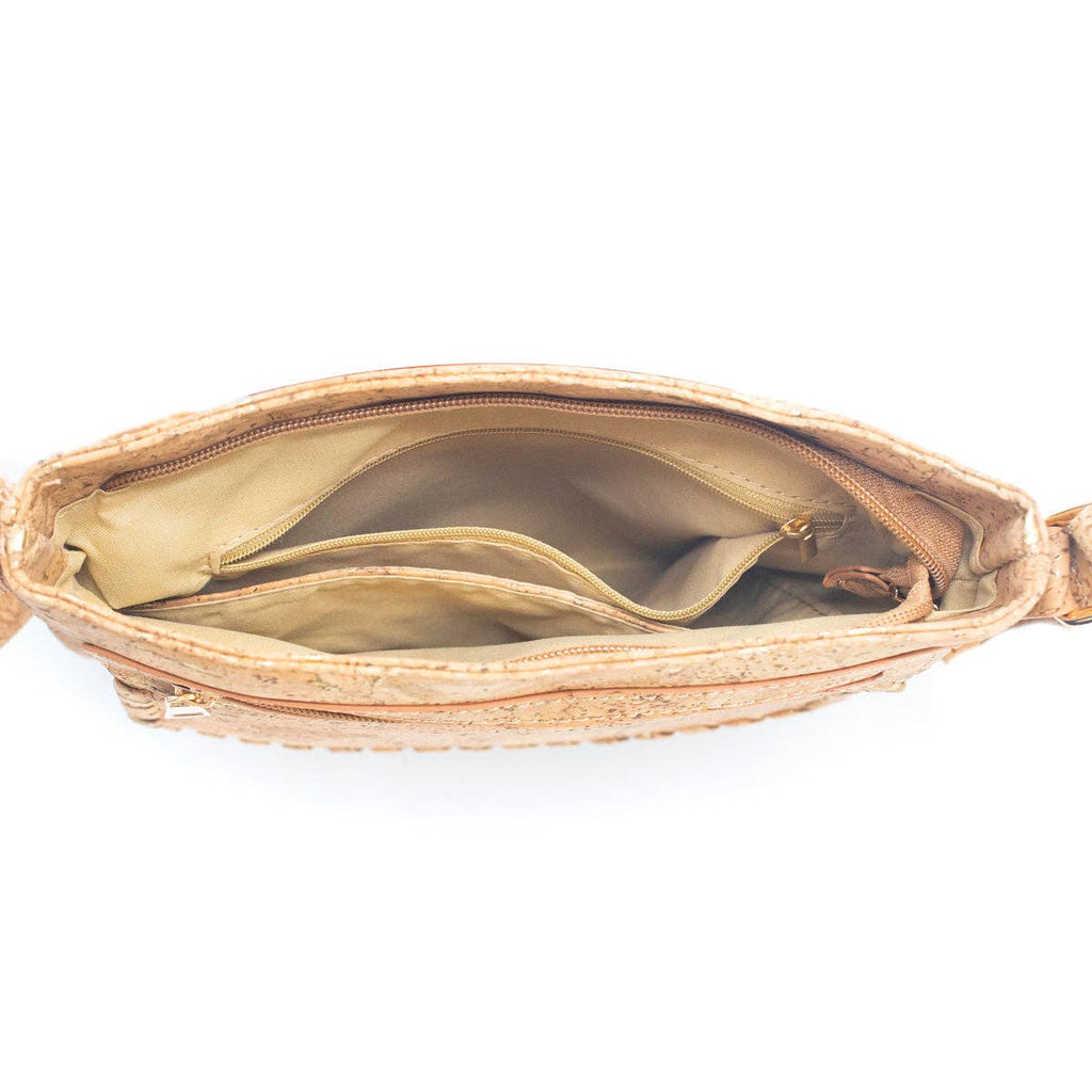 Naturkork mit Gold- und Silberakzenten - Damen-Umhängetasche aus Kork BAG-2251
