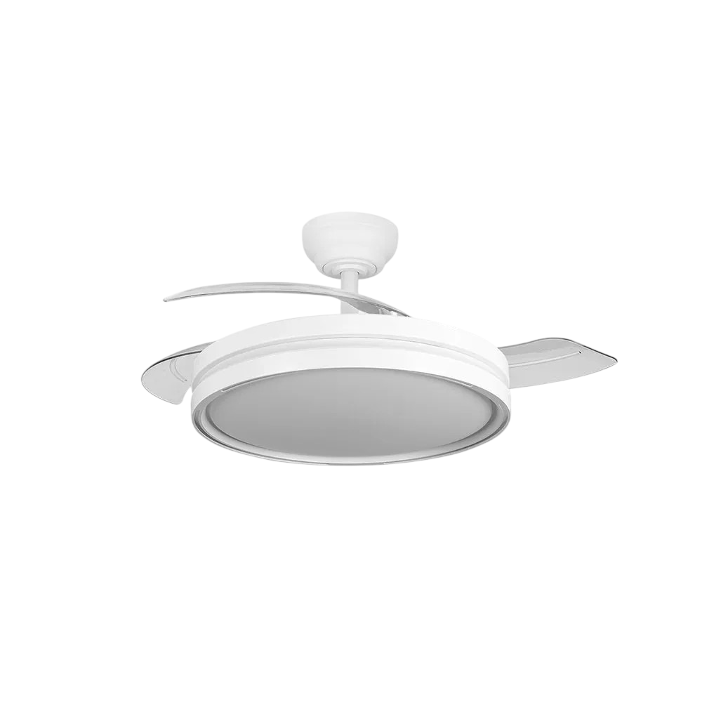 Ventilador DC Capitan con función verano/invierno 60 W, blanco, 3 aspas, 107D, 6980 lm, 3500–4000–6500 K, mando a distancia y temporizador