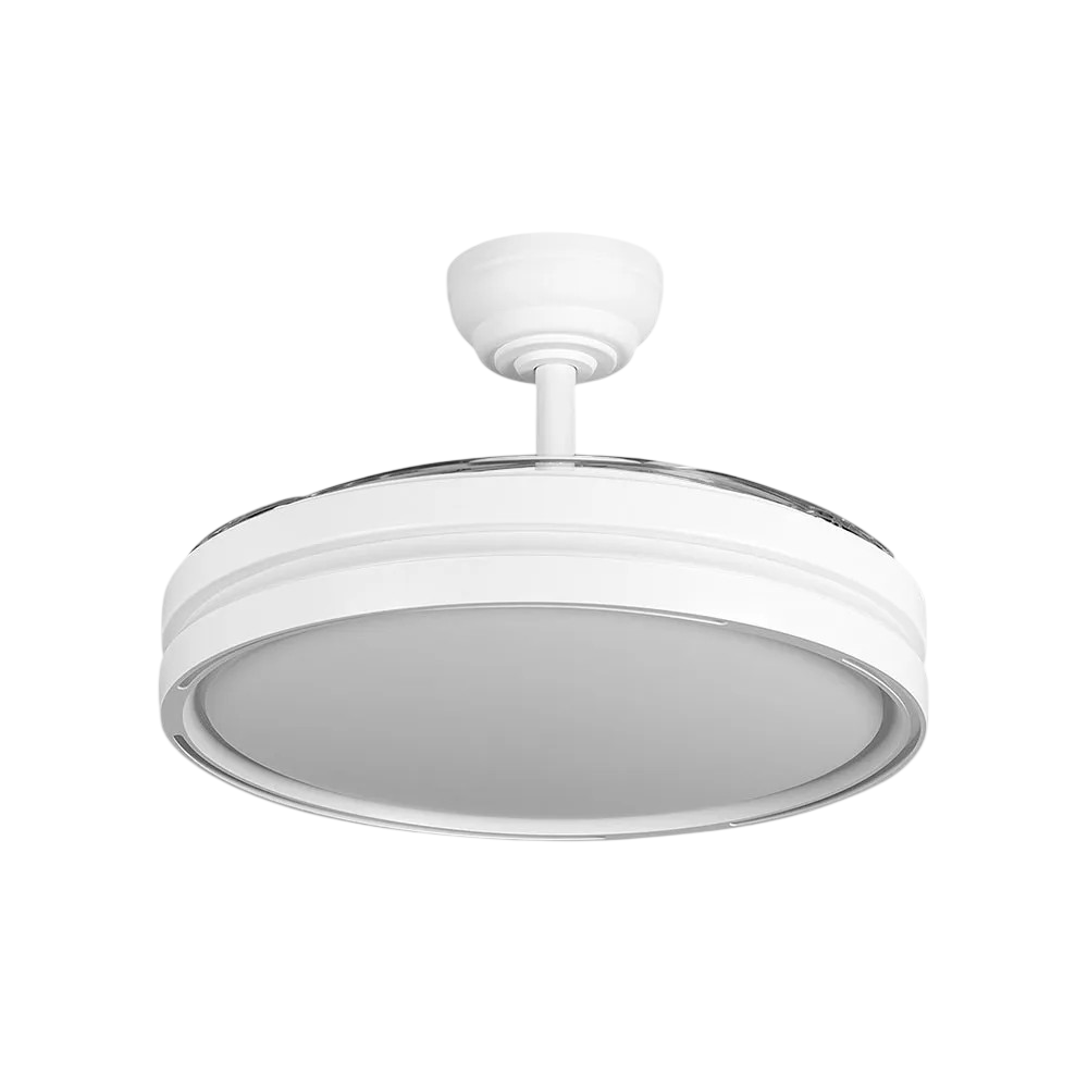 Ventilador DC Capitan con función verano/invierno 60 W, blanco, 3 aspas, 107D, 6980 lm, 3500–4000–6500 K, mando a distancia y temporizador
