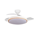 Ventilador de techo CC Rayo con función verano/invierno 60 W, blanco, 3 aspas, 107D, 6980 lm, 3500–4000–6500 K, mando a distancia y temporizador