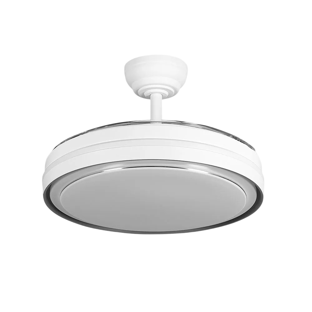 Ventilador DC Siux Función Verano-Invierno 60W Blanco, 3 Aspas, 107°, 6980 lm, 3500-4000-6500K, con Control Remoto y Temporizador