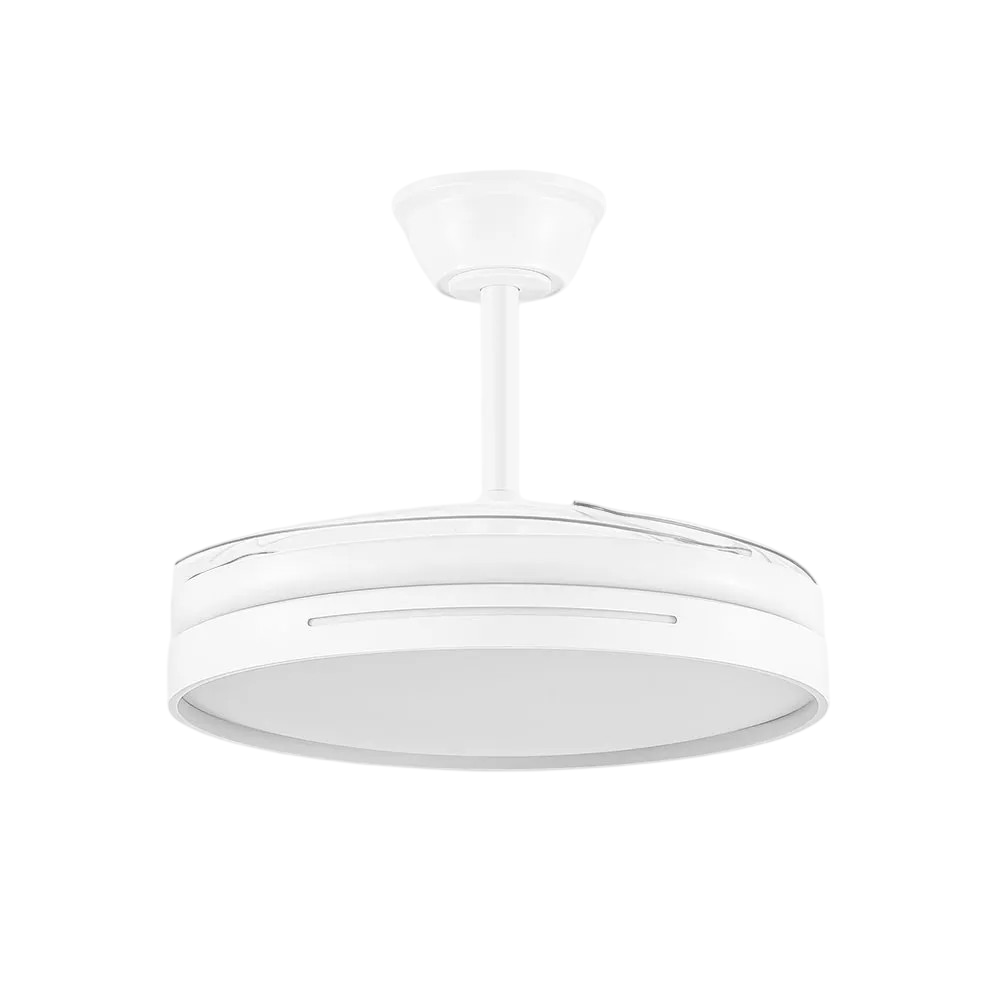 Ventilador DC Micenas Función Verano-Invierno 59W Blanco, 4 Aspas, 107°, 6980 lm, 3500-4000-6500K, con Mando a Distancia y Temporizador