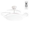 Ventilador CC Trident, Função Verão-Inverno, 59 W, Branco, 4 Pás, 107D, 6980 LM, Dimmer, Controle Remoto + Timer + Memória, 3000