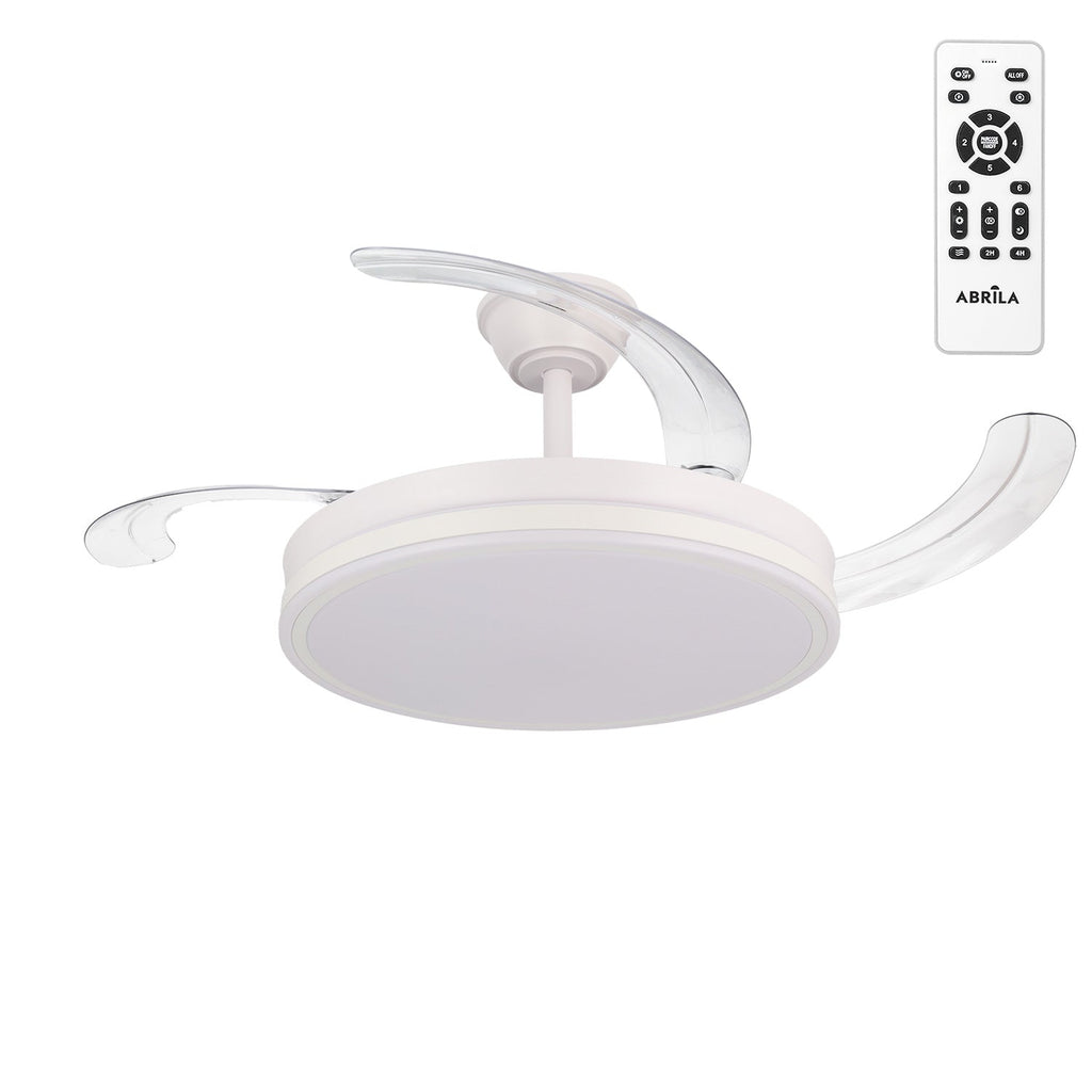 Ventilador CC Scorpion, Función Verano-Invierno, 59 W, Blanco, 4 Aspas, 107D, Regulador, 6980 LM, 3000-4000-6000 K, Control Remoto + Ti