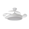 Ventilador Bayomo 59w 6980lm Branco 4 Pás Deslocamento 34,5/42x50/107 D.3 Cor. DC Controle Remoto + Intensidade Ajustável