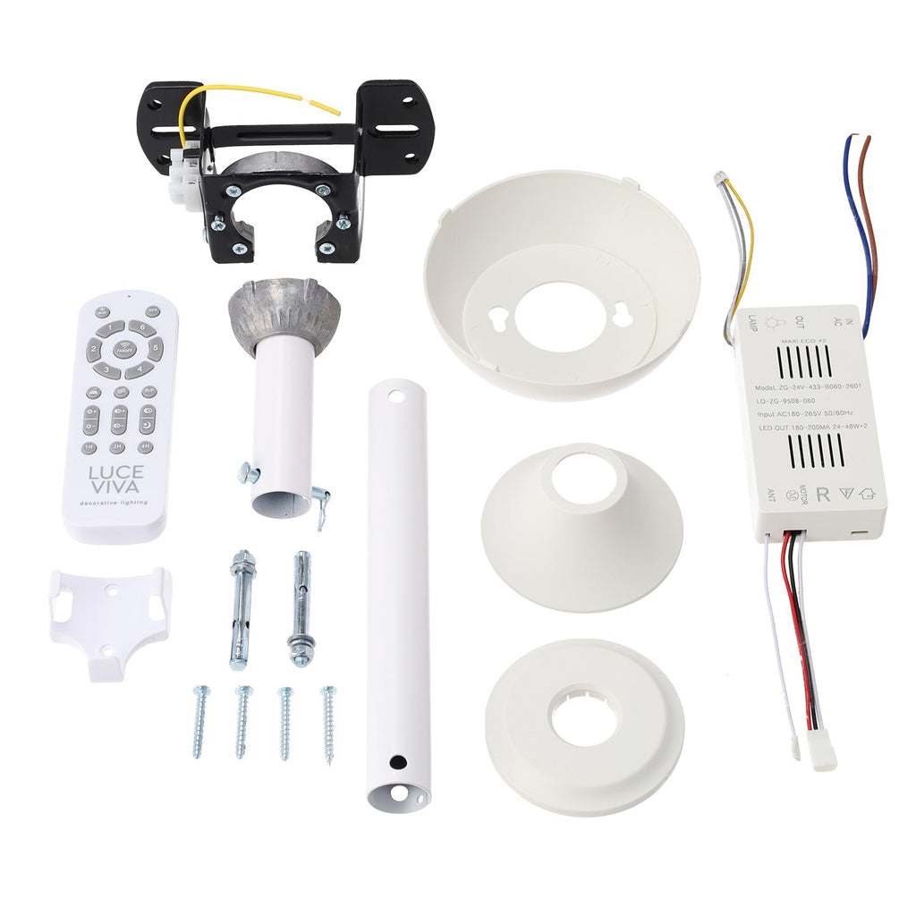 36er-Pack DC-Ventilatoren "Martina" · Sommer-Winter-Funktion · 48W · Weiß · 3 Flügel · 5040 lm · 3500-4000-6500K · Fernbedienung und Timer