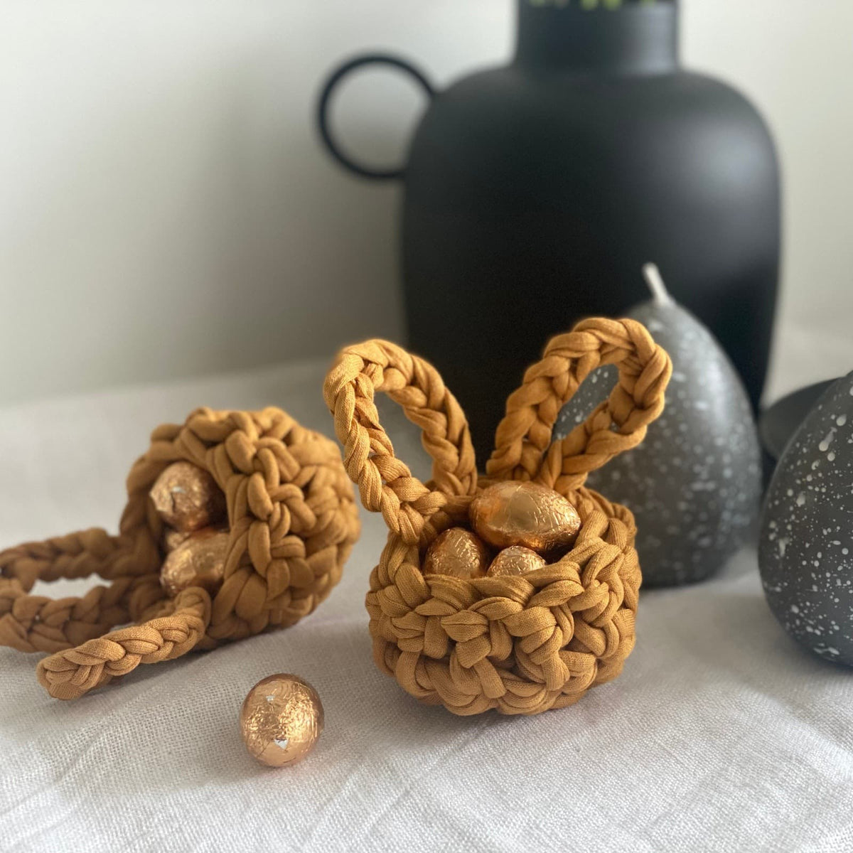 Gold Mustard Easter Bunny Egg Cups