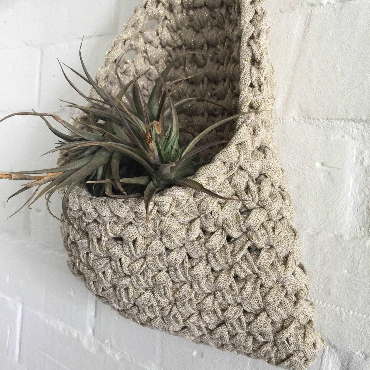 Gold Sparkly Hanging Pocket - Modern Wall Decor
