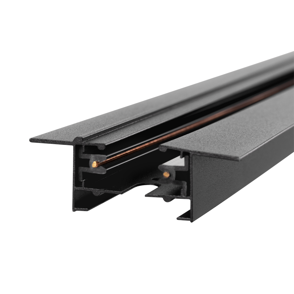 Calha Embutida Monofásica para Focos LED 2M Preto [HO-218000CARRIL-N-2M-EM]