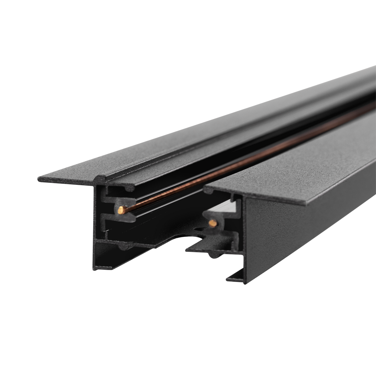 Calha Embutida Monofásica para Focos LED 2M Preto [HO-218000CARRIL-N-2M-EM]