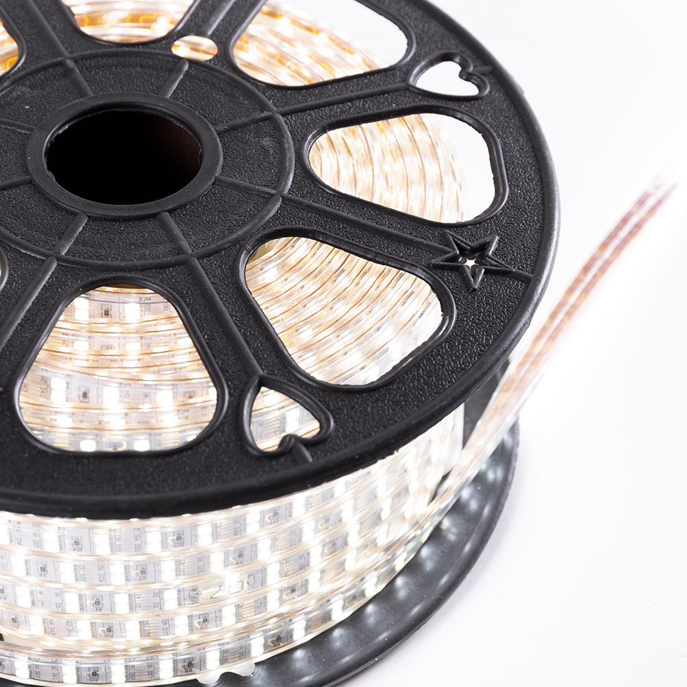 LED-Streifen 120 LEDs/M 500W 1.000Lm 6000ºK SMD5050 220VAC IP65 x50M 40.000H [HO-220-120-50M-CW]