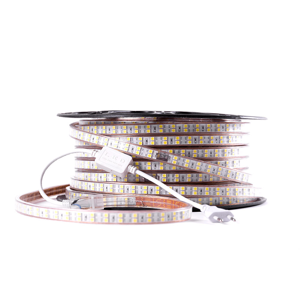 LED-Streifen 120 LEDs/M 500W 1.000Lm 6000ºK SMD5050 220VAC IP65 x50M 40.000H [HO-220-120-50M-CW]