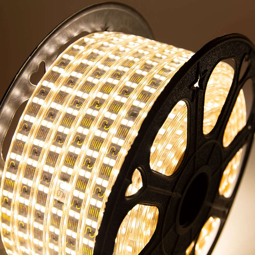 LED-Streifen 120 LEDs/M 500W 1.000Lm 6000ºK SMD5050 220VAC IP65 x50M 40.000H [HO-220-120-50M-CW]