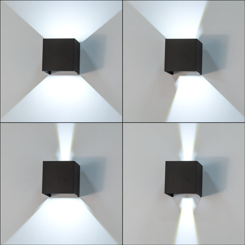 Aplique LED para exterior 2x5W 100Lm/W IP65 Preto 4000K [HO-APL06-IP65-BW]