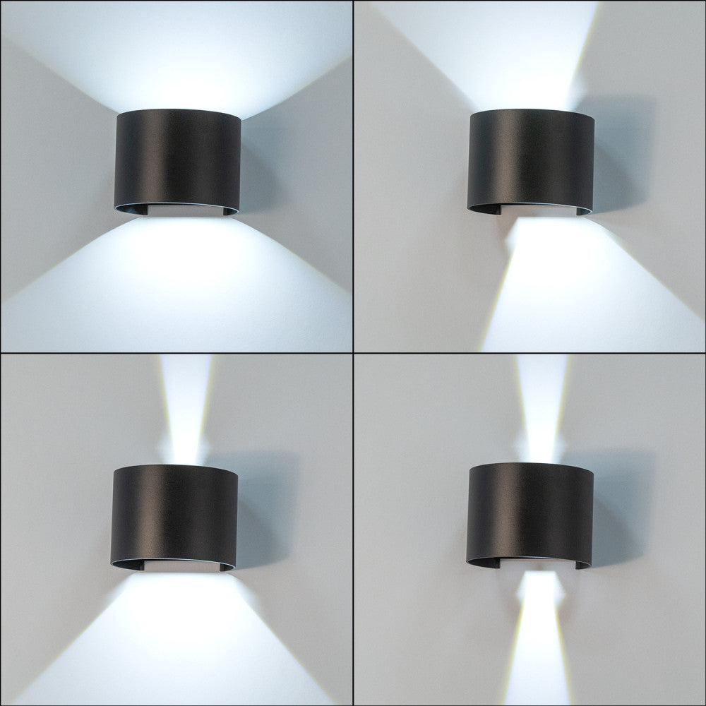 Aplique LED para exterior 2x5W 100Lm/W IP65 Preto 4000K [HO-APL07-IP65-BW]