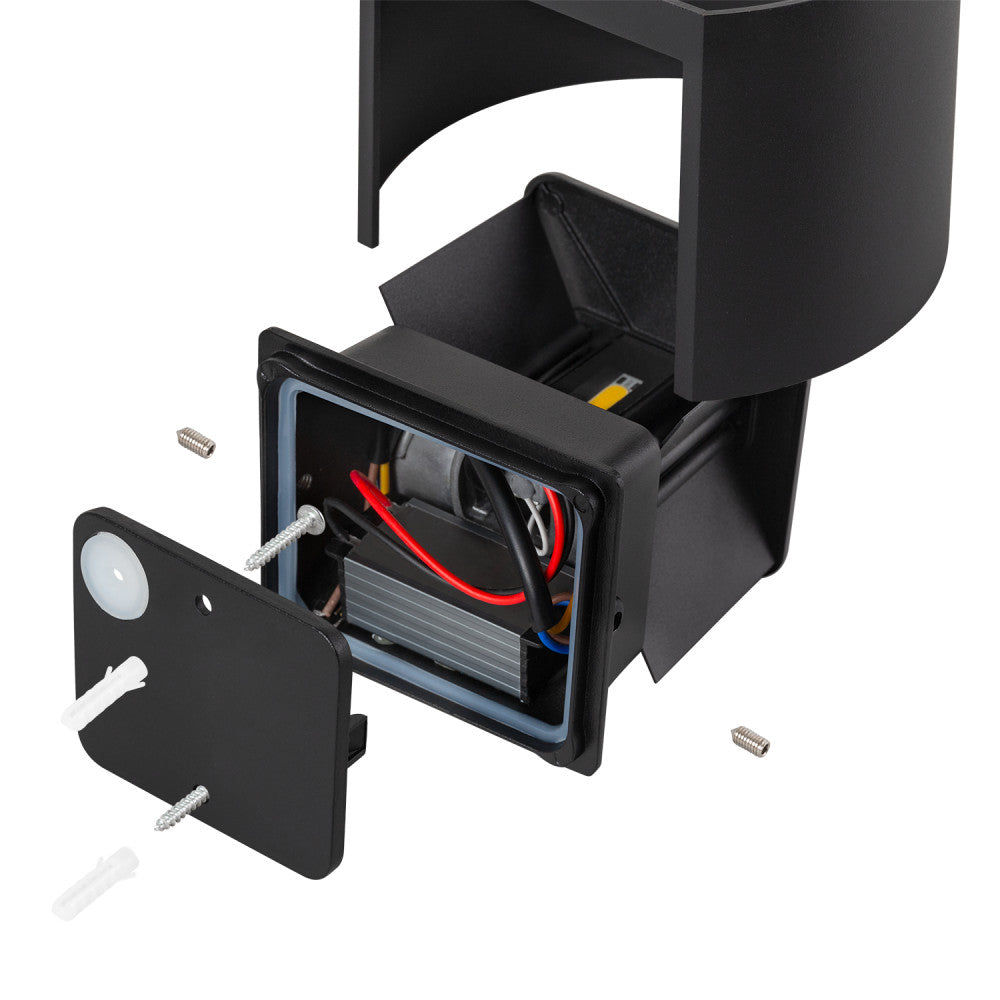 Aplique LED para exterior 2x5W 100Lm/W IP65 Preto 4000K [HO-APL07-IP65-BW]