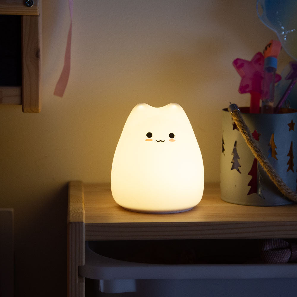 Candeeiro nocturno "Cat" para mesa de cabeceira LED infantil, luz nocturna e recarregável