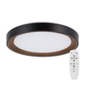 Luminária de teto LED decorativa 36W CCT 3000-6000ºK (tom de luz regulável) com controle remoto e acabamento preto
