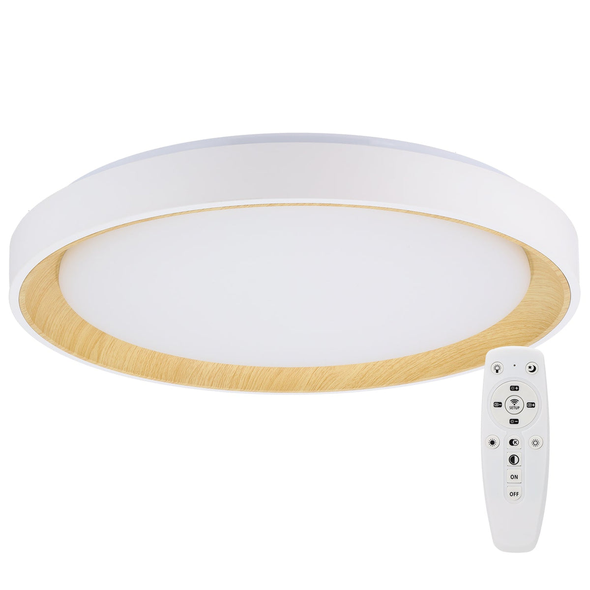 Dekorative LED-Deckenleuchte 40W CCT 3000-6000ºK (dimmbare Lichtfarbe) mit Fernbedienung und weißem Finish