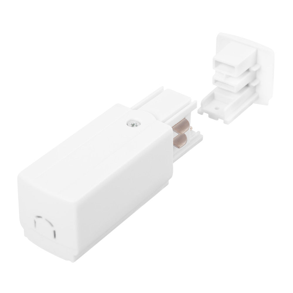 Conector inicial de trilho trifásico branco