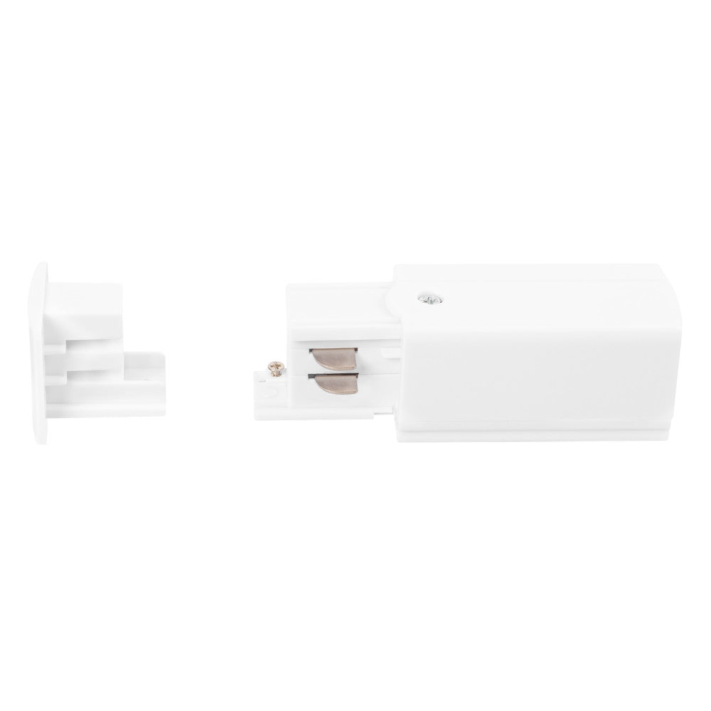 Conector inicial de trilho trifásico branco