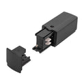 Conector inicial de trilho trifásico preto