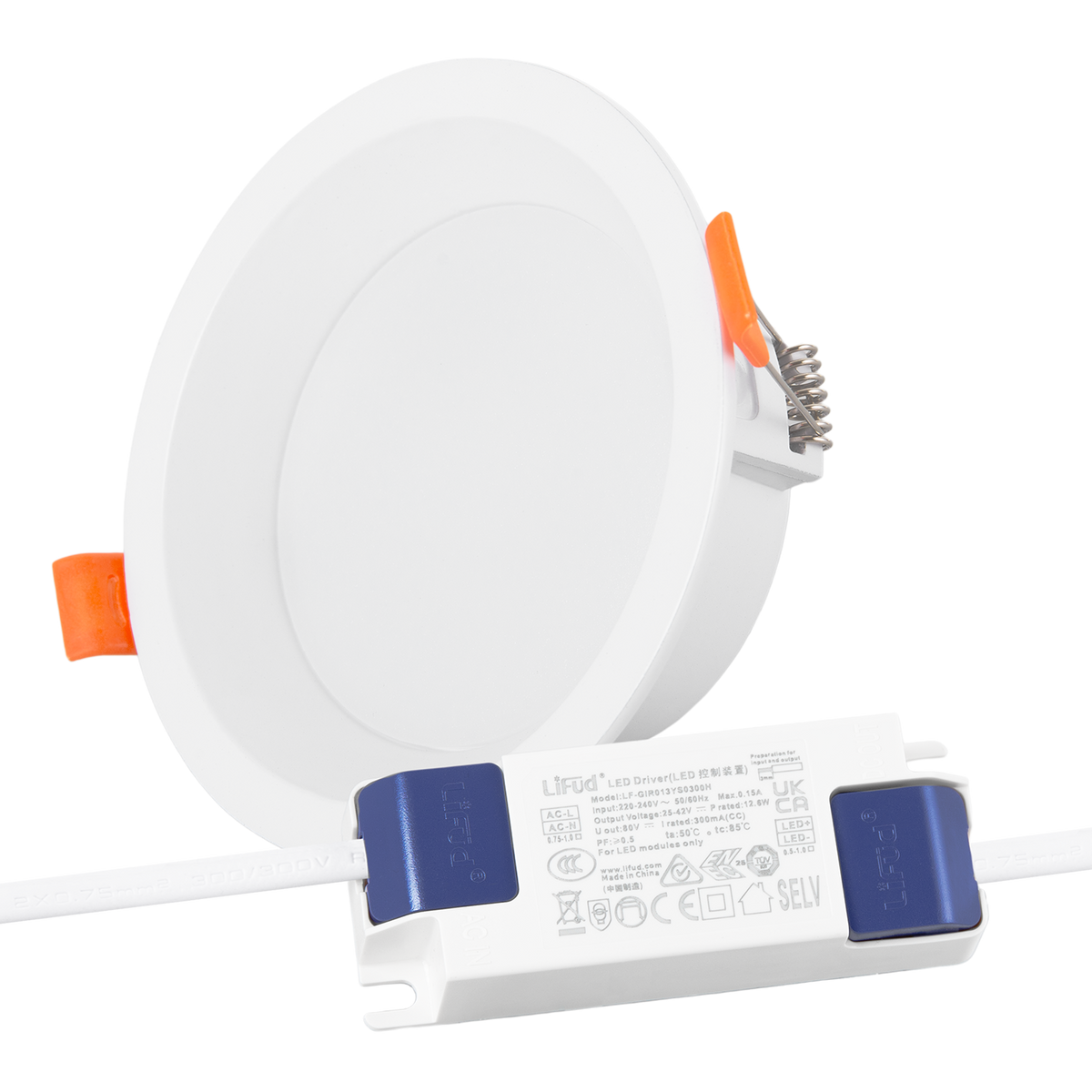 Downlight LED 12W 140Lm/W Driver LIFUD Flicker Free 6000ºK [HO-DL01-LI-12W-CW]
