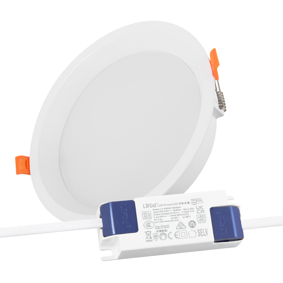 Downlight LED 20W 140Lm/W Driver LIFUD Flicker Free 6000ºK [HO-DL01-LI-20W-CW]