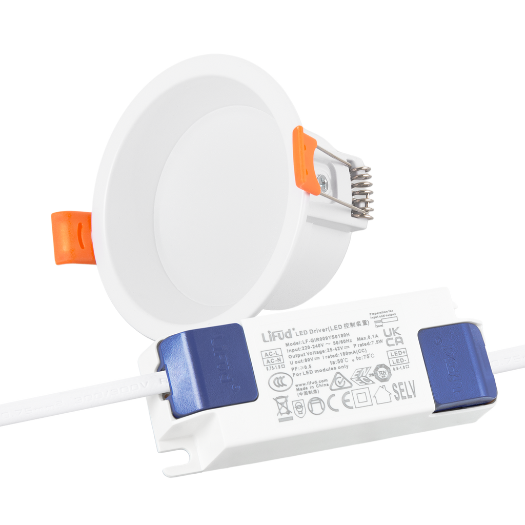 Downlight LED 7W 140Lm/W Driver LIFUD Flicker Free 6000ºK [HO-DL01-LI-7W-CW]