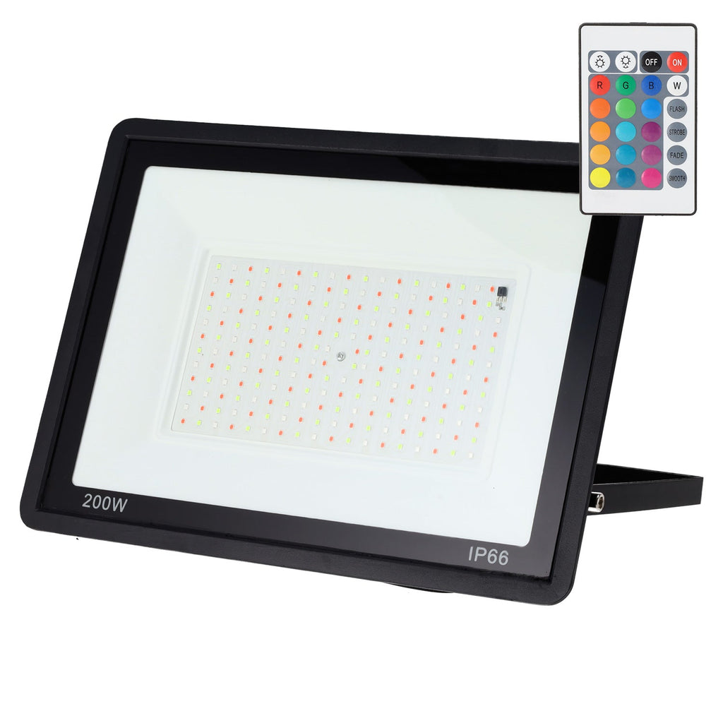 Holofote LED RGBW com controle remoto 200W [HO-ICRGBFL-200W]